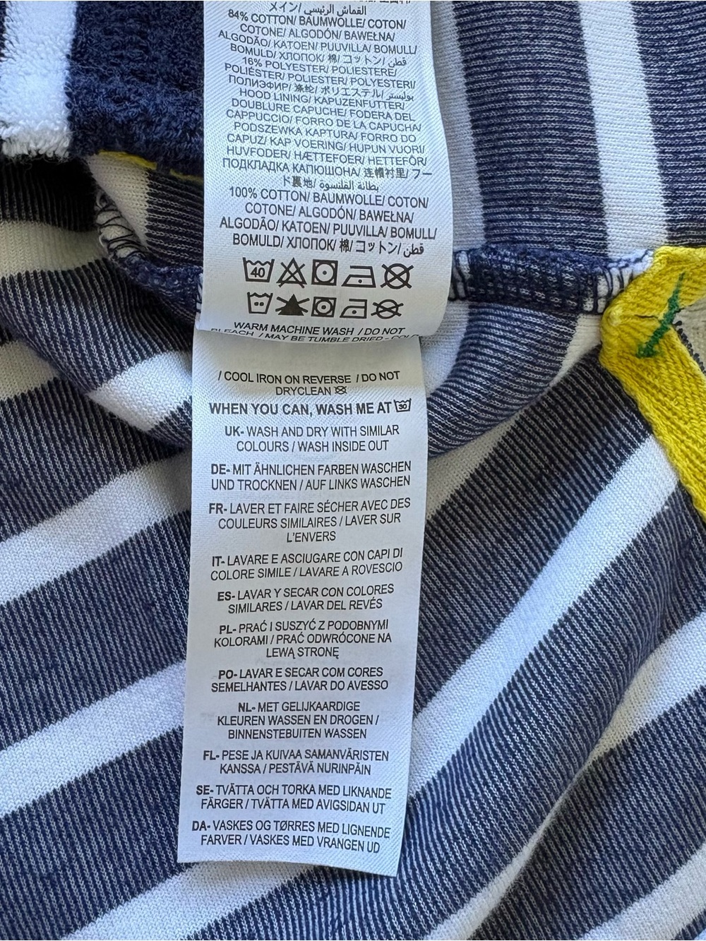 Mini Boden Terry Stripe Hooded Beach Swim Coverup Rainbow Towelling Size 5-6 - Picture 6 of 7